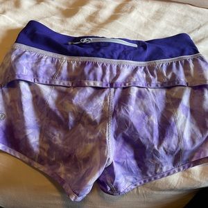 Purple tie dye lululemon shorts